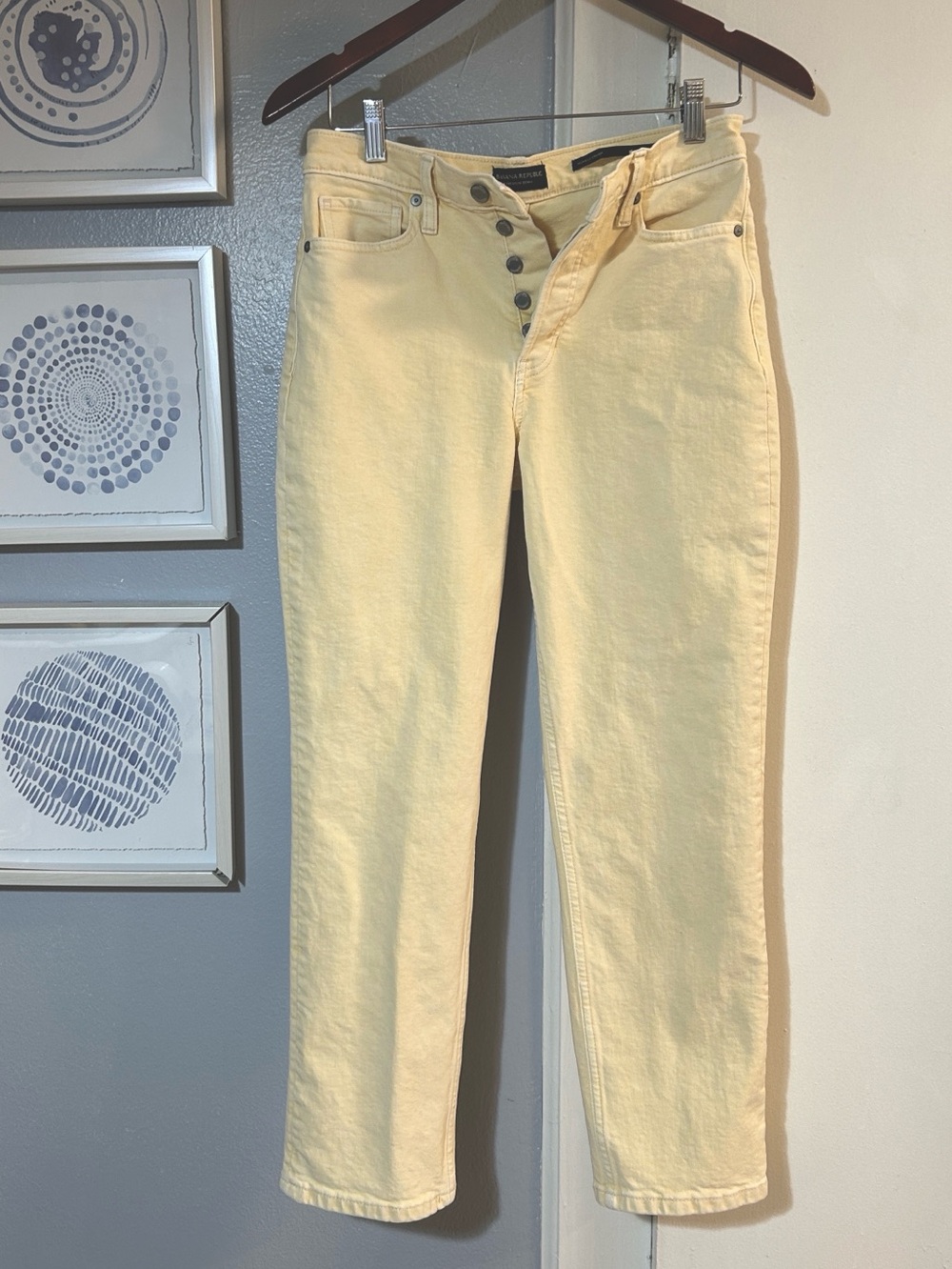 Banana Republic California Poppy Yellow High-Rise Button-Fly Jeans Size 27
